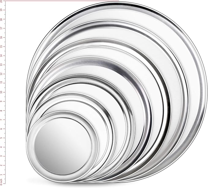 New Star Foodservice 50776 Pizza Pan/Tray, Wide Rim, Aluminum, 18 Inch