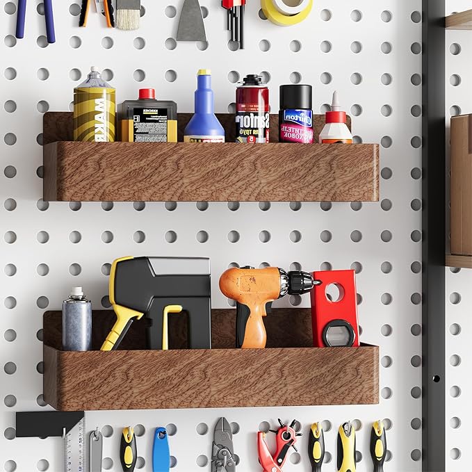 Magnetic Spice Rack for Refrigerator, Kitchen Organizer and Storage Shelf, Wood Red (4 Pack)…