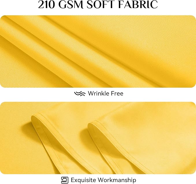 Softalker Rectangle Tablecloth, Waterproof & Stain Resistant Table Cloths Wrinkle Free 210GSM Fabric Washable Polyester Table Cover for Spring/Party/Outdoor - 90 x 132 inch,Yellow