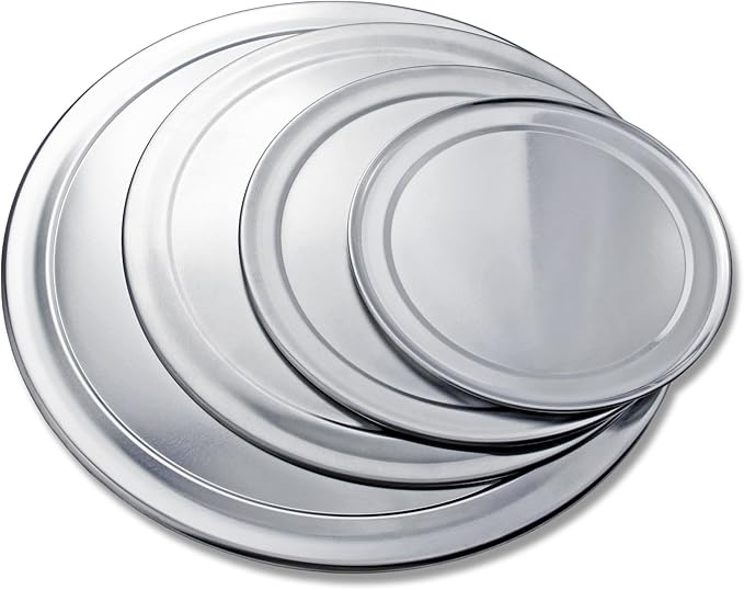 New Star Foodservice 536488 Restaurant-Grade Aluminum Pizza Pan, Baking Tray, Wide Rim, 8-Inch