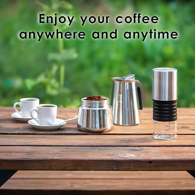 Mixpresso Electric Coffee Grinder With Usb And With Easy On/Off Button, Coffee Bean Grinder & Spice Grinder For Herbs, Nuts & Grains, Spice Mill.