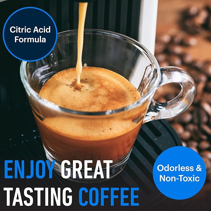 Descaling Solution (12 Uses) Coffee Machine Descaler Cleaner | Compatible with Breville Keurig Nespresso Delonghi & More | Liquid To Descale Automatic Coffee Makers & Espresso Machines