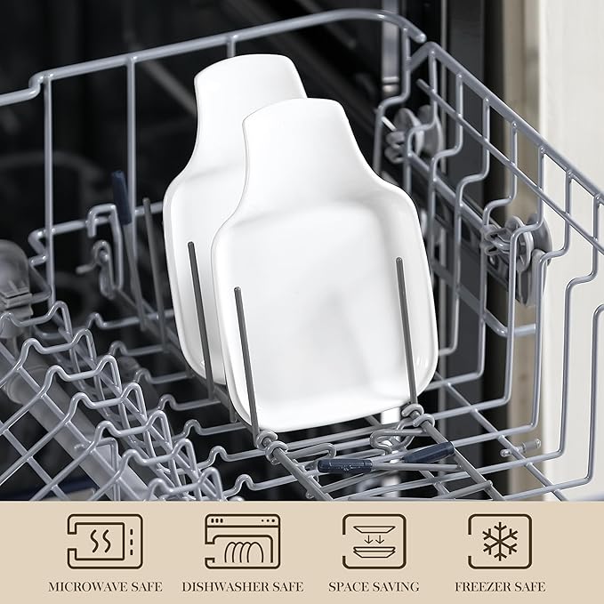 MALACASA Spoon Rest, Large Spoon Rests for Stove Top, Porcelain Spoon Holder for Kitchen Counter, Utensils Rests, Cooking Spoon Holders for Spatula Ladle Tongs, Ivory White, Series REGULAR