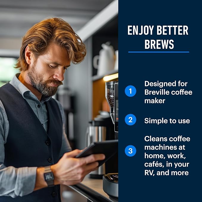 Essential Values Descaling Solution Compatible with Breville - Coffee Pot Cleaner and Descaler - Descaler Specially Formulated for Breville Coffee Machines 12 Month Supply 2-Pack