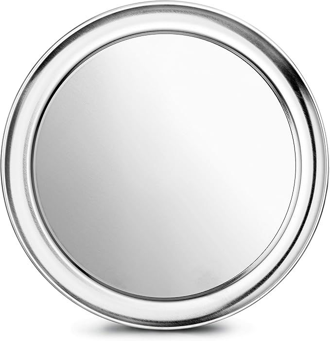 New Star Foodservice 50875 Pizza Pan/Tray, Wide Rim, Aluminum, 10 Inch, Pack of 6