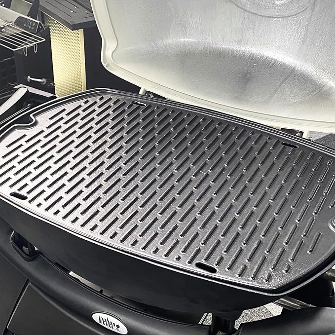 7583 Griddle for Weber Q200, Q220, Q2000, Q2400 Q2000N Gas Grills, 396000 396001 566001 566002 566014, BBQ Accessories for Weber Q200 Series Grill, Cast Iron,1 Pack