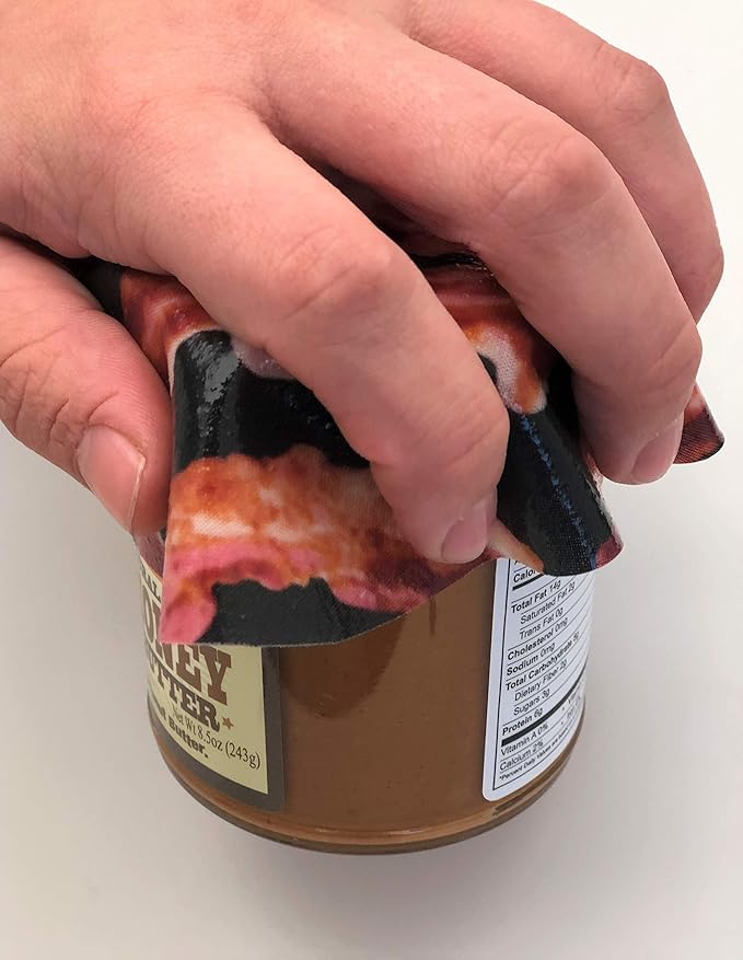 Andreas Silicone JO-314 Non-Slip 6.25" Jar Opener, Easy Lid Opener, Made with Silicone and Fabric, Dishwasher Safe, Garlic Peeler, Bacon, 6.25 inch