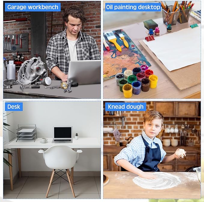 Hushee Silicone Mats for Kitchen Counter in Roll 120'' x 24'' Nonslip Cuttable Heat Resistant Mat for Kitchen Countertop Placemat(Transparent)