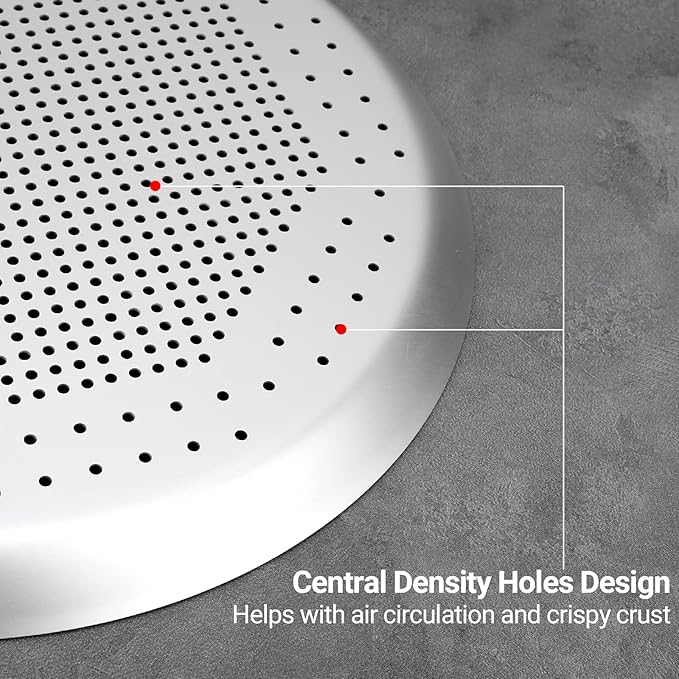 Beasea Pizza Pan for Oven, 12 Inch Perforated Pizza Pan with Holes, Heavy Duty Aluminum Alloy Round Pizza Tray Pizza Crisper Pan Pizza Baking Tray Bakeware for Home Restaurant Kitchen