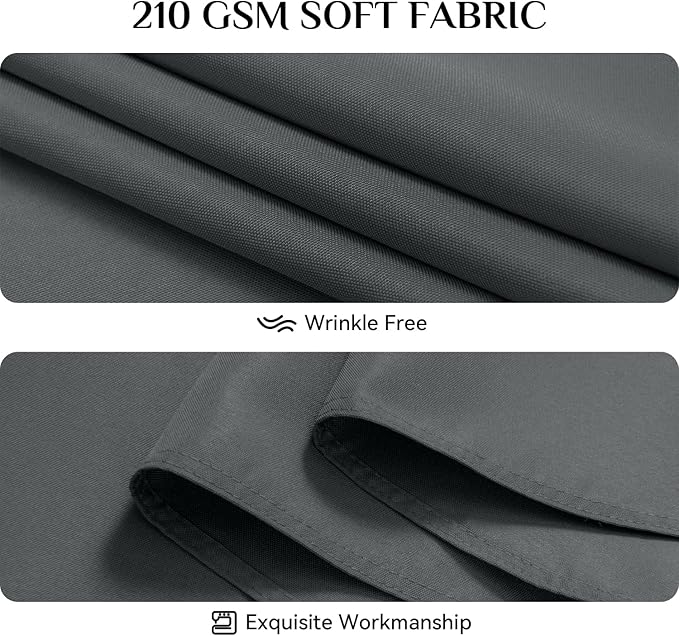 Softalker Rectangle Tablecloth, Waterproof & Stain Resistant Table Cloths Wrinkle Free Fabric Washable 210GSM Polyester Table Cover for Dining/Party/Outdoor - 54 x 78 inch,Grey