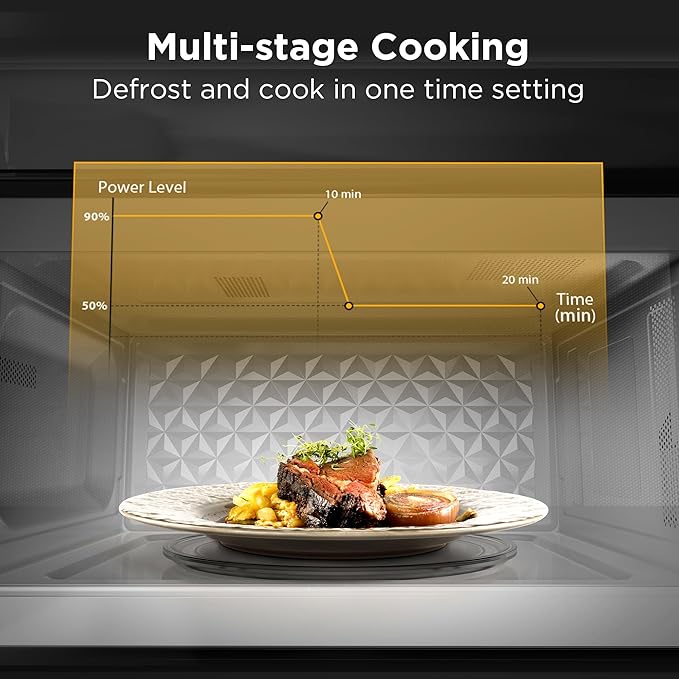 BLACK+DECKER Over the Range Microwave Oven with Vent and One-Touch Auto Cooking, 1.7 cu. ft. OTR Over Stove Microwave, Black, 1000 Watts, EM044K6CF-BK