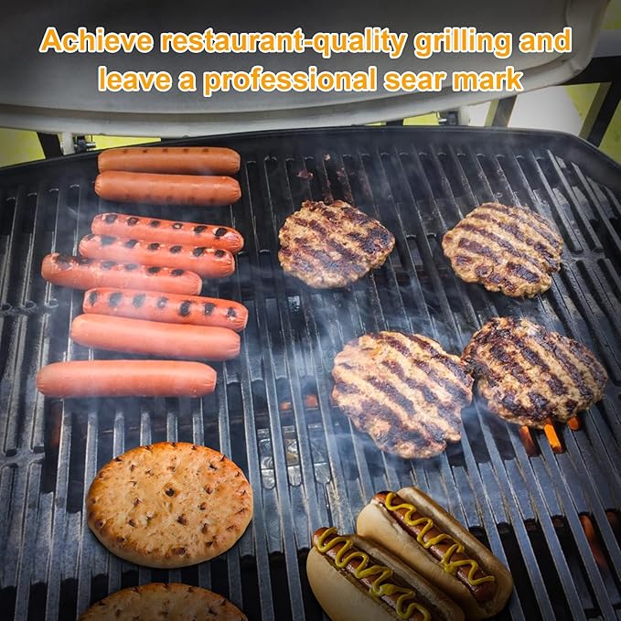 7646 Cooking Grid Grates for Weber Q300 Q320 Q3000 Q3200 Gas Grills, 586002, 57060001, 404341,BBQ Accessories for Weber Baby Q, Matte Cast Iron,2 Pack