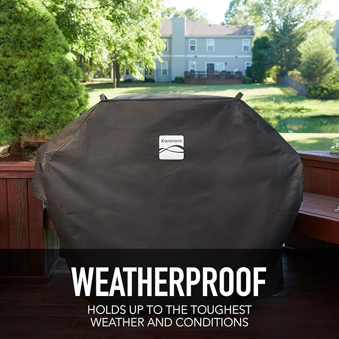 Kenmore 3-Burner Outdoor BBQ Grill | Liquid Propane Barbecue Gas Grill Bundle with Grill Cover