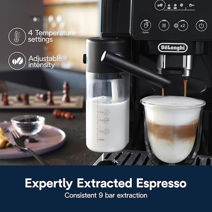 De'Longhi Magnifica Start Automatic Espresso Machine with Auto Milk Frother & Built in Grinder - 5 One-Touch Recipes, Easy-to-Clean, Home Barista Coffee Maker for Lattes, Cappuccino, Iced Coffee