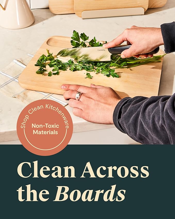 Caraway Cutting Board - Medium (14 x 10”) - Double Sided Wood Cutting Board - Made From FSC-Certified Birch Wood - Food-Safe Mineral Oil & Wax Finish