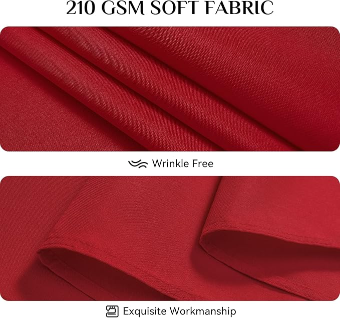 Softalker Rectangle Tablecloth, Waterproof & Stain Resistant Table Cloths Wrinkle Free Fabric Washable 210GSM Polyester Table Cover for Dining/Party/Outdoor - 54 x 78 inch,Red