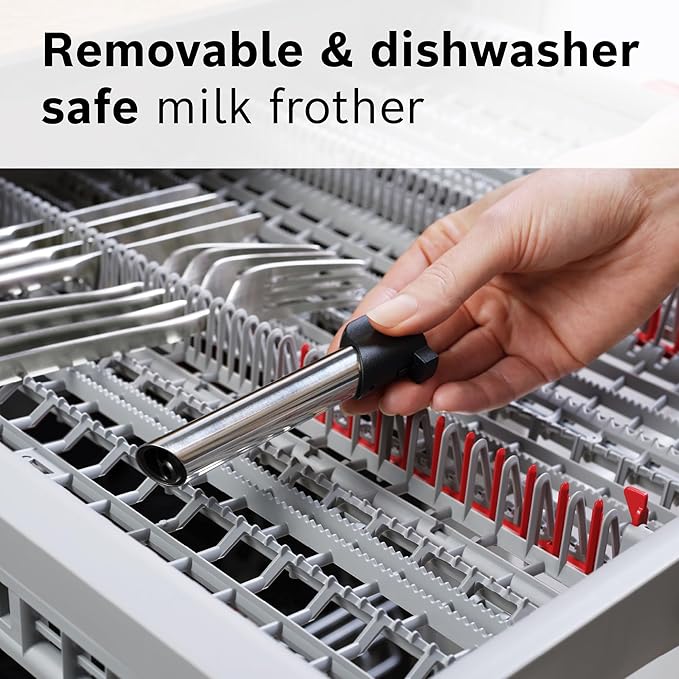 BOSCH 300 Series Fully Automatic Espresso and Coffee Machine – In-Cup Frother, OneTouch Milk Drinks, 5 Drink Options, Ceramic Grinder, Easy Clean & Descale, in Black TIU20109