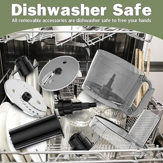 12 Cup Food Processor & Vegetable Chopper,French-Fry-Cutter, Stepless Speed,Digital Timer,Large Feed Chute,Ice Creshing,Chopping, Shredding, Slicing and Doughing,600W for Home Use,Black