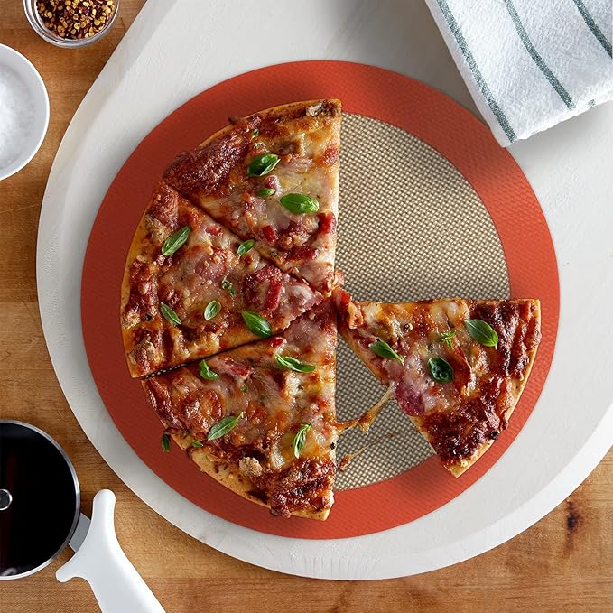 Silicone Baking Mats, 2 PCS Round Silicone Mats for 9 Inch Cake Pan, Non-Stick Reusable Cookie Sheet Liners for Baking Pans for Cake/Bread/Pizza/Macaron/Pastry/Cookie/Bun/Pie