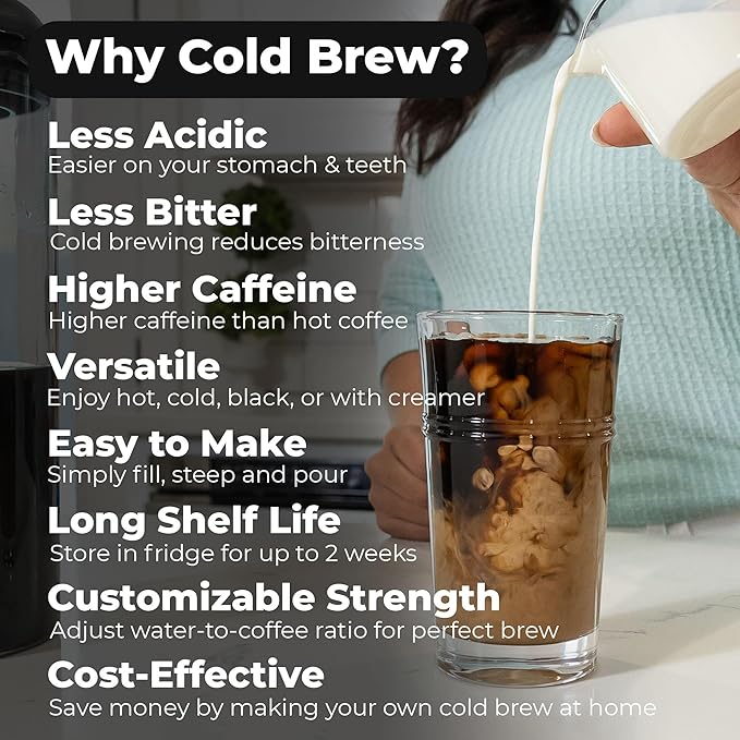 VINCI Express2 Electric Cold Brew Coffee Maker: 37 oz., Fast, Customizable, Low-Acid Brews with Patented Circle Flow Technology Digital Controls, 3 Brew Settings, Self-Cleaning Function