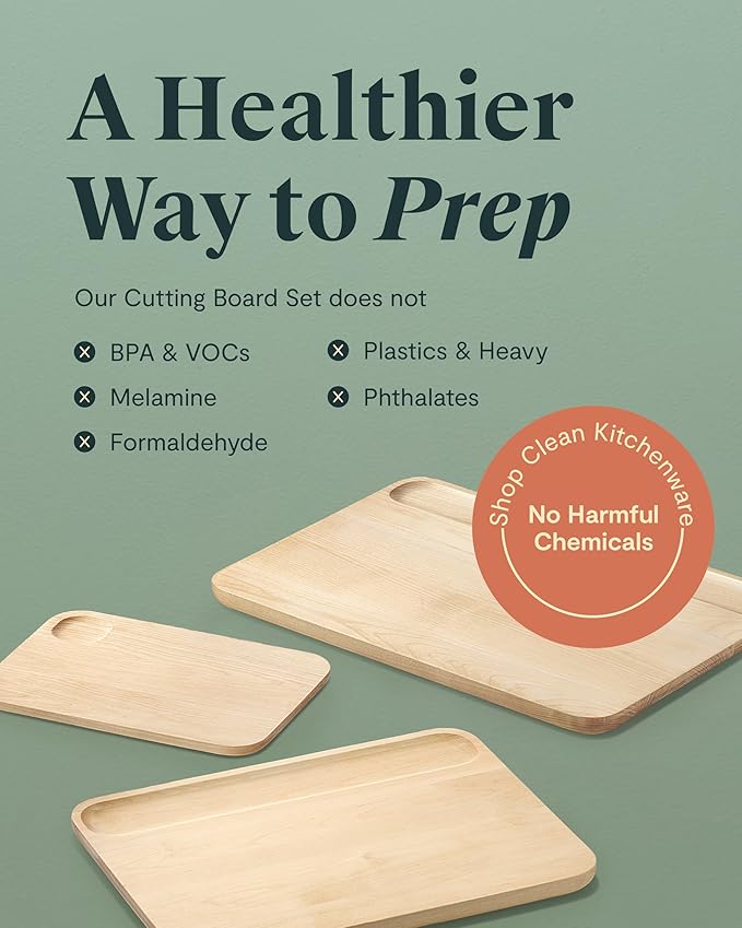 Caraway Cutting Board - Small (10 x 7”) - Double Sided Wood Cutting Board - Made From FSC-Certified Birch Wood - Food-Safe Mineral Oil & Wax Finish