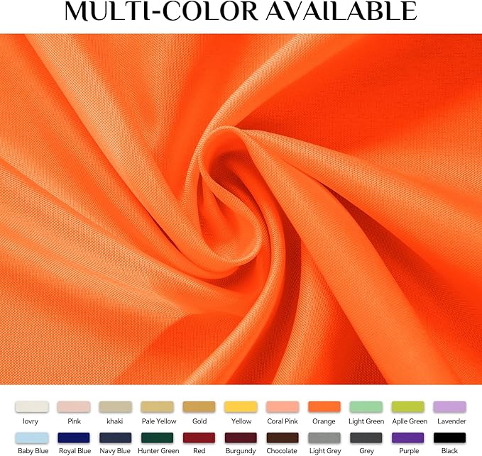 Softalker Rectangle Tablecloth, Waterproof & Stain Resistant Table Cloths Wrinkle Free Fabric Washable 210GSM Polyester Table Cover for Dining/Party/Outdoor - 52 x 70 inch,Orange