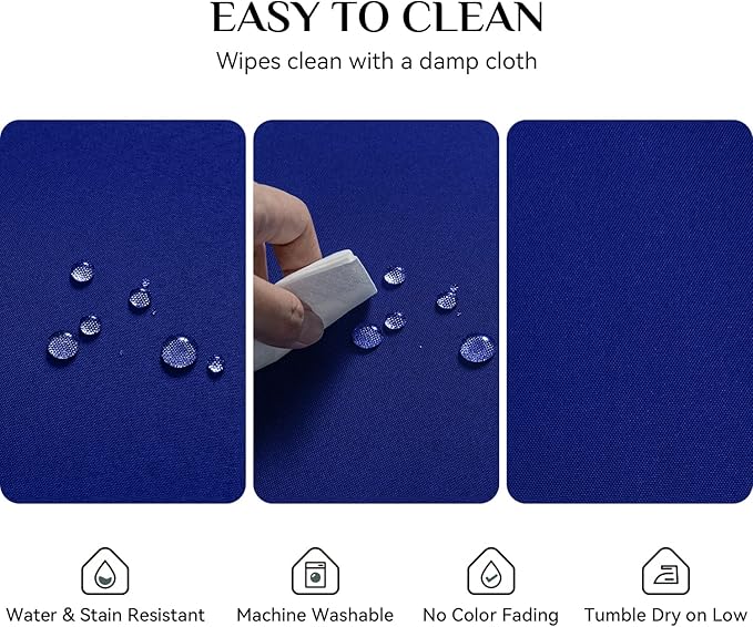 Softalker Rectangle Tablecloth, Waterproof & Stain Resistant Table Cloths Wrinkle Free Fabric Washable 210GSM Polyester Table Cover for Dining/Party/Outdoor - 52 x 70 inch,Royal Blue