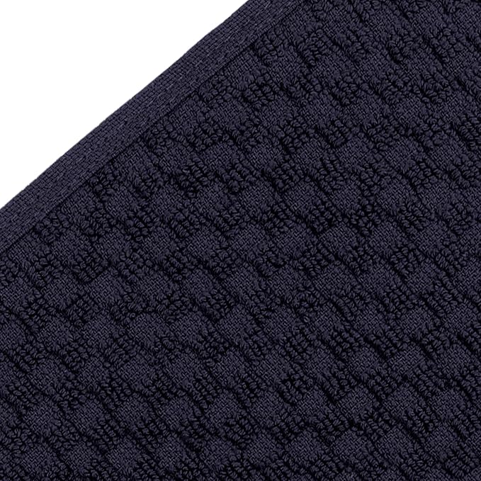[12 Pack] Cotton Kitchen Towels - Waffle Weave for Embroidery Absorbent Terry Cloth Dish Towels for Washing Hand and Drying Dishes Rags 15x26 Inches, Navy