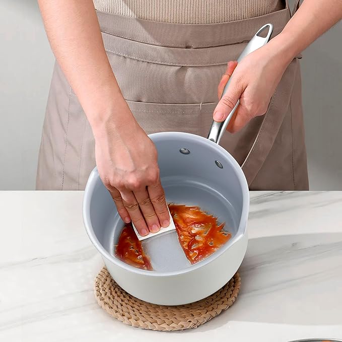 Tri-Ply Stainless Steel Sauce Pan with Steamer Basket & Strainer Glass Lid–Multi- Function Pot 2 QT- Modern Sleek Design–Safe,Chemical-Free & Stylish Cookware–Upgrade Your Kitchen with Healthy Cooking