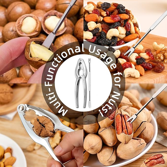 Luvan 33 Pcs Crab Crackers and Tools Set with 4 Crab Leg Crackers, 4 Crab Forks, 4 Lobster Shellers, 4 Butter Warmers, 1 Seafood Scissors, 14 Tealight Candles, 2 Crab Grabber-Seafood Boil Party Supply