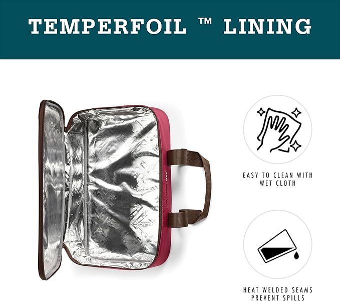 Rachael Ray Lugger Duo, Insulated Casserole Carrier for Hot or Cold Food, Thermal Lasanga Lugger Tote for Pockluck, Parties, Picnic, and Cookouts, Fits 9" x 13" Baking Dish, Burgundy