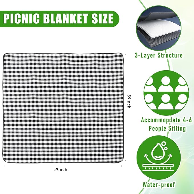 35L Large Insulated Picnic Basket with Blankets Kit Shopping Basket Cooler Bag Leakproof Collapsible Portable Suitable for Picnic Camping Work Hiking Food Delivery Gifts (Grey)