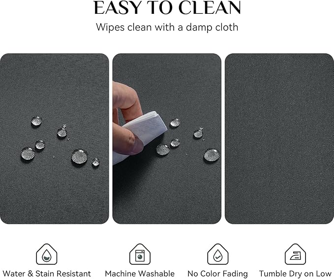 Softalker Rectangle Tablecloth, Waterproof & Stain Resistant Table Cloths Wrinkle Free Fabric Washable 210GSM Polyester Table Cover for Dining/Party/Outdoor - 60 x 120 inch,Grey
