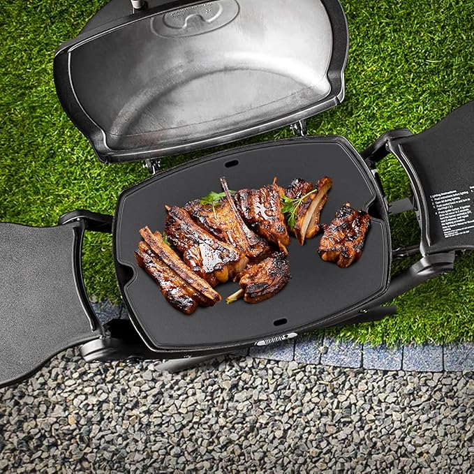 Safbbcue 7582 17" Cast Iron Cooking Griddle for Weber Q1000 Q1200 Q1400 Q100 Q120 Q140 Series GS4 Grills, Griddle Plate for Weber 50060001 50060301 386001 386002 Grill, Replaces Grate #7644#65810