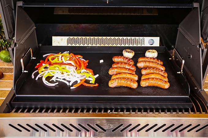 Nonstick Cast Iron Griddle for Gas Grill Nanoceramic Stove Top Griddle for Gas Stove 25" x 16" Flat Top Plate Cooking Skillet Pan Teppanyaki for Camping Outdoor Tailgating Plancha Para Cocinar