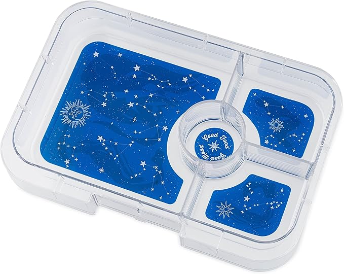 Yumbox Tapas Leakproof Bento Lunch Box: 4.2 Cups Larger 4-Compartment Design in Capri Pink with Zodiac Tray - Ideal for Adults and Bigger Kids; fits all bags