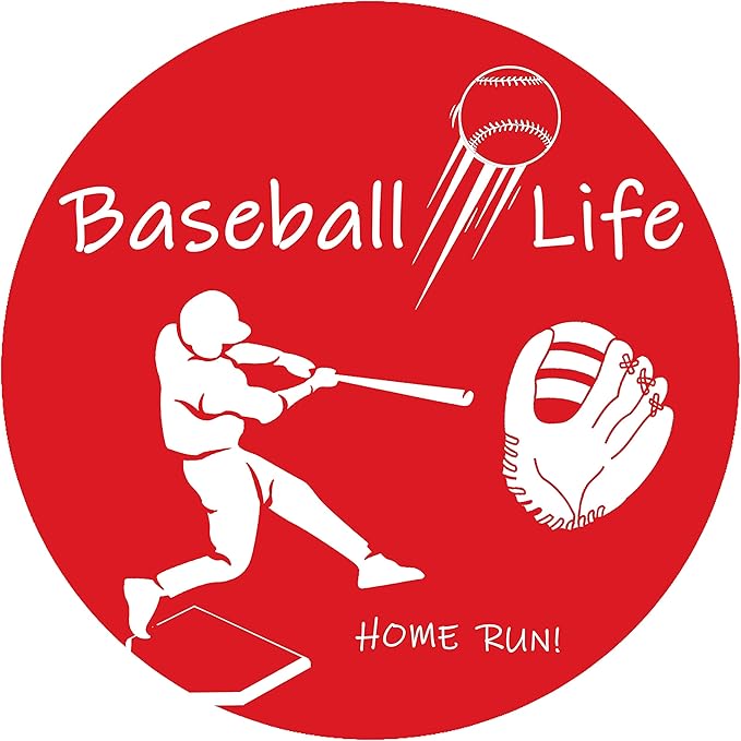 Andreas Silicone JO-LLBaseball Non-Slip 6.25" Jar Opener, Easy Lid Opener, Made with Silicone and Fabric, Dishwasher Safe, Garlic Peeler, Baseball Life, 6.25 inch