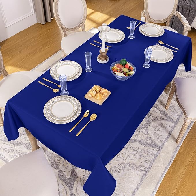 Softalker Rectangle Tablecloth, Waterproof & Stain Resistant Table Cloths Wrinkle Free Fabric Washable 210GSM Polyester Table Cover for Dining/Party/Outdoor - 54 x 78 inch,Royal Blue