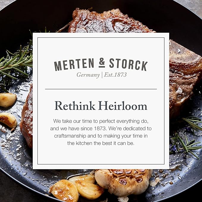 Merten & Storck Pre-Seasoned Carbon Steel 8” Frying Pan Skillet, Use on Induction, Stove and Grill, Durable, Even-Heating, for Searing, Grilling, Oven Use, and Campfire, Indoor/Outdoor