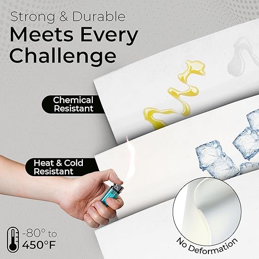 Exactly Rubber - White Silicone Sheet, 60A Durometer Silicone Mat, Food-Grade Rubber Mat with -80 to 450°F Temperature Resistance, 400% Elongation, Silicone Placemat Made in The USA, 1/16 x 3" x 9"