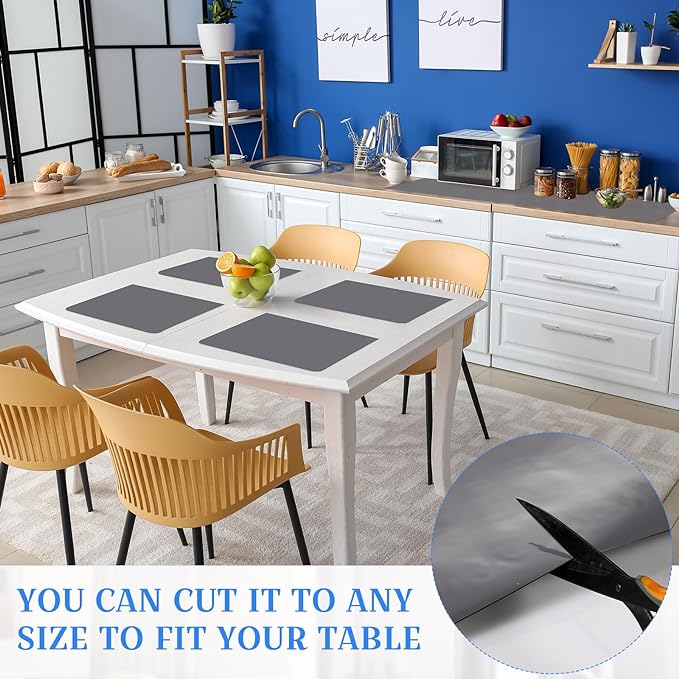 Hushee Silicone Mats for Kitchen Counter in Roll 120'' x 24'' Nonslip Cuttable Heat Resistant Mat for Kitchen Countertop Placemat(Dark Gray)