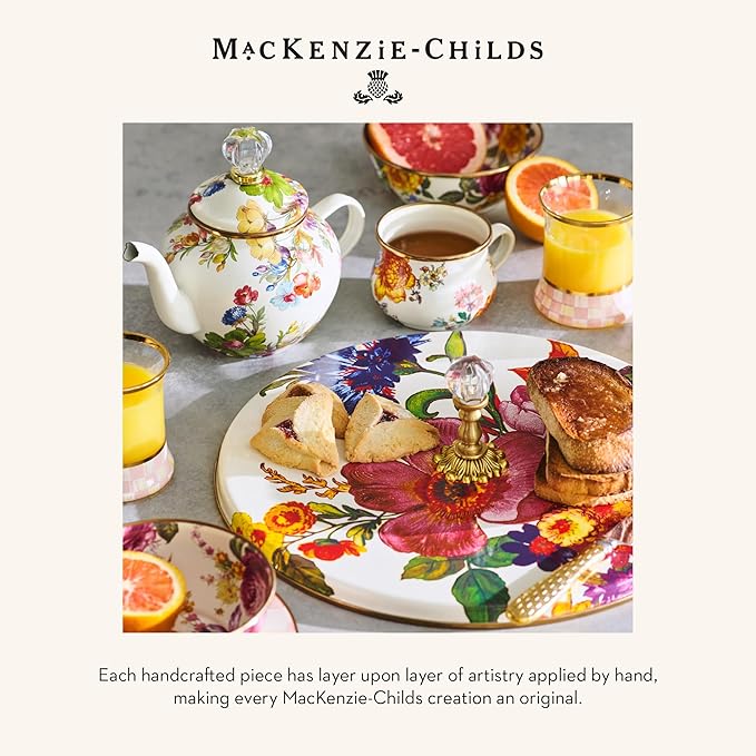 MACKENZIE-CHILDS Tempered Glass Cutting Board, Large Countertop Cutting Board, Flower Market, Set of 2