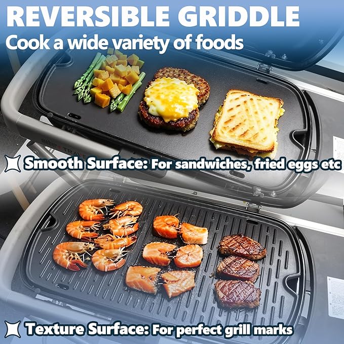 SafBbcue Cast Iron Cooking Griddle for Weber Traveler Portable Series Gas Grill, Griddle Plate for Weber 9010001 9011701 9013001 9020001 9030001 Traveler Portable Grill, Griddle with Carry Bag