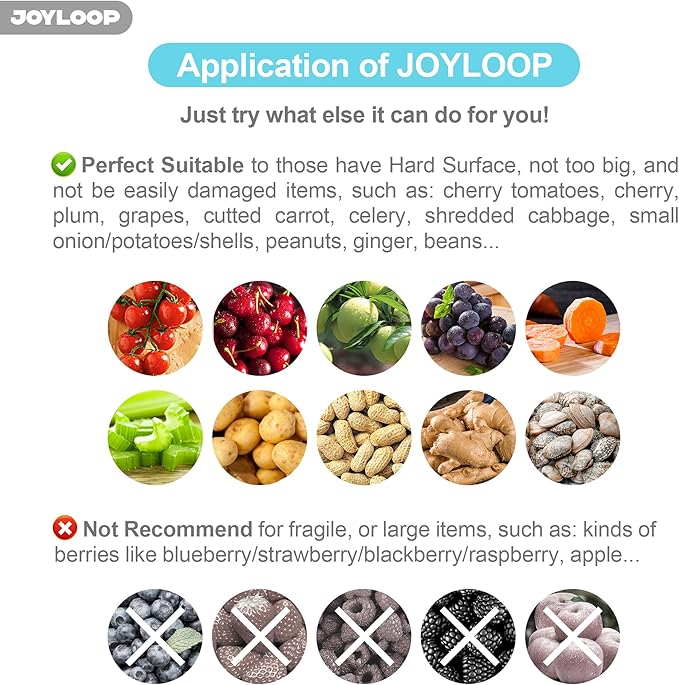 JOYMOOP Fruit Cleaner Spinner JOYLOOP, Large Fruit Washer Spinner, Fruit Cleaner Spinner with Fruit Washer Bowl, Vegetable Fruit Spinner Washer,Fruit and Vegetable Scrubber
