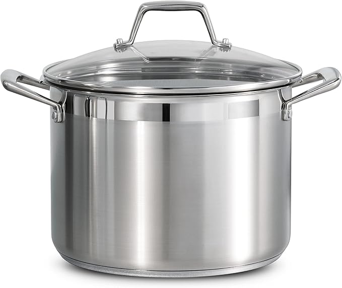 Tramontina Lock & Drain Stainless Steel 8-Quart Pasta Pot with Lid and Strainer