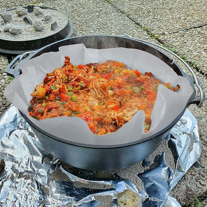 Round Parchment Paper 20 Inches Dutch Oven Liners Disposable White Baking Paper for Cake Pan, Air Fryer, Steamer, BBQ Party, Cakes, Pizza, Meats and Vegetables (40 Pieces)