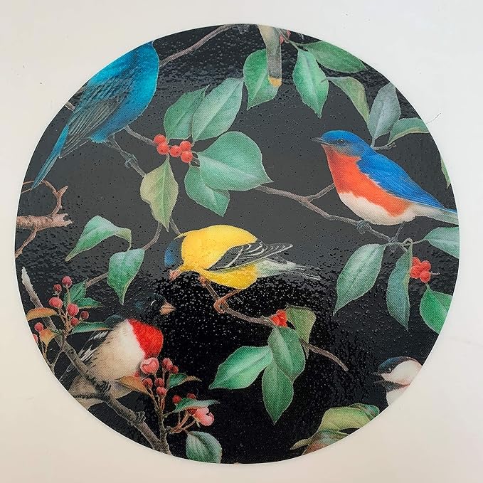 Andreas Silicone JO-62 Non-Slip 6.25" Jar Opener, Easy Lid Opener, Made with Silicone and Fabric, Dishwasher Safe, Garlic Peeler, Birds, 6.25 inch