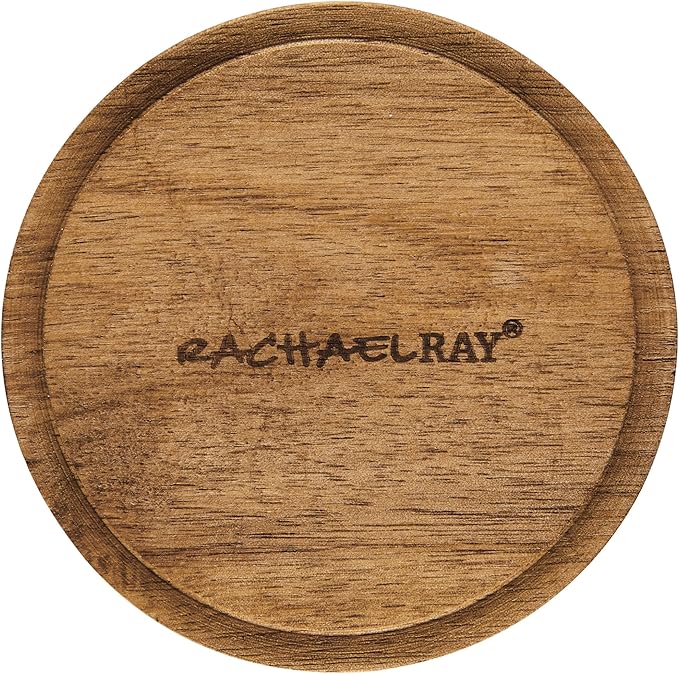 Rachael Ray Ceramics Stacking Spice Box Set with Lid, 3 Piece, Almond