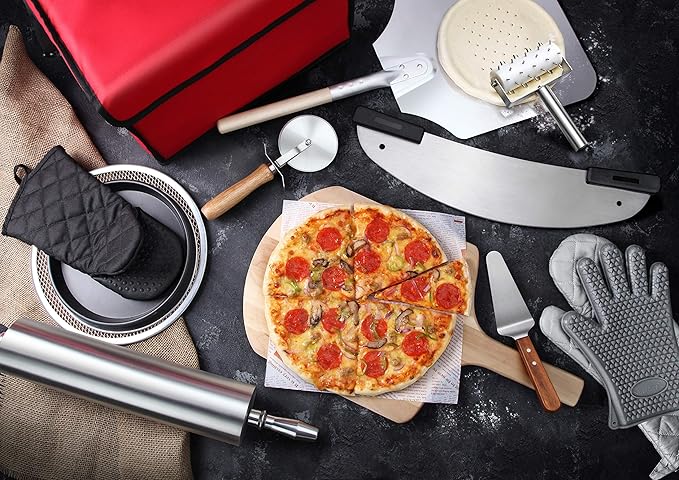 New Star Foodservice 50912 Pizza Pan/Tray, Wide Rim, Aluminum, 18 Inch, Pack of 6