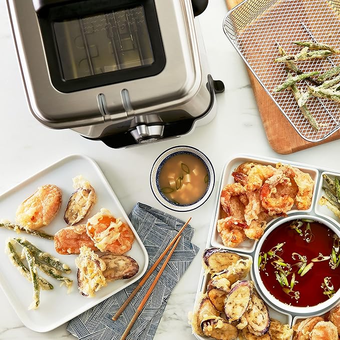 T-fal 3.5L Stainless Steel Deep Fryer with Basket, 1700W Electric Deep Fryer with Basket and Lid, Oil Filtration, Temp Control, Digital Timer, Dishwasher Safe Parts